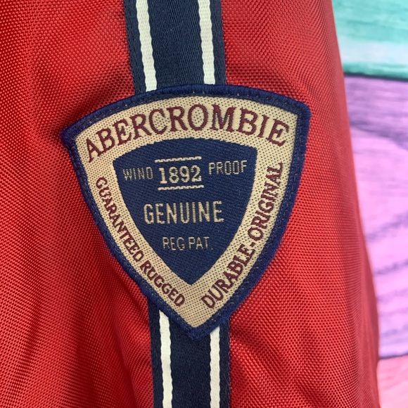 ABERCROMBIE & FITCH men’s red waterproof windproof varsity winter jacket - Picture 11 of 14